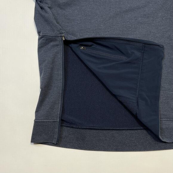 Lululemon Sweater Mens Medium Blue City Sweat Crew Pullover Hidden Zip Pocket - Picture 3 of 9